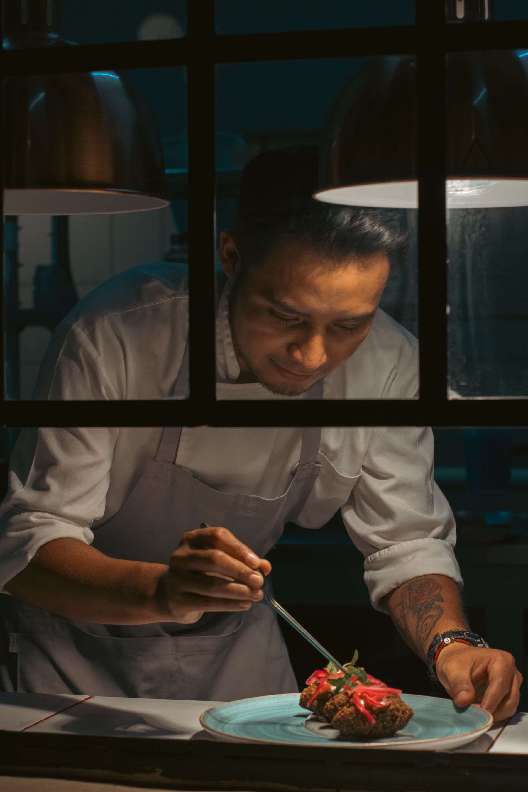 Professionally plated food
