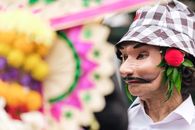 Colorful Festival Mask and Costume in Parade