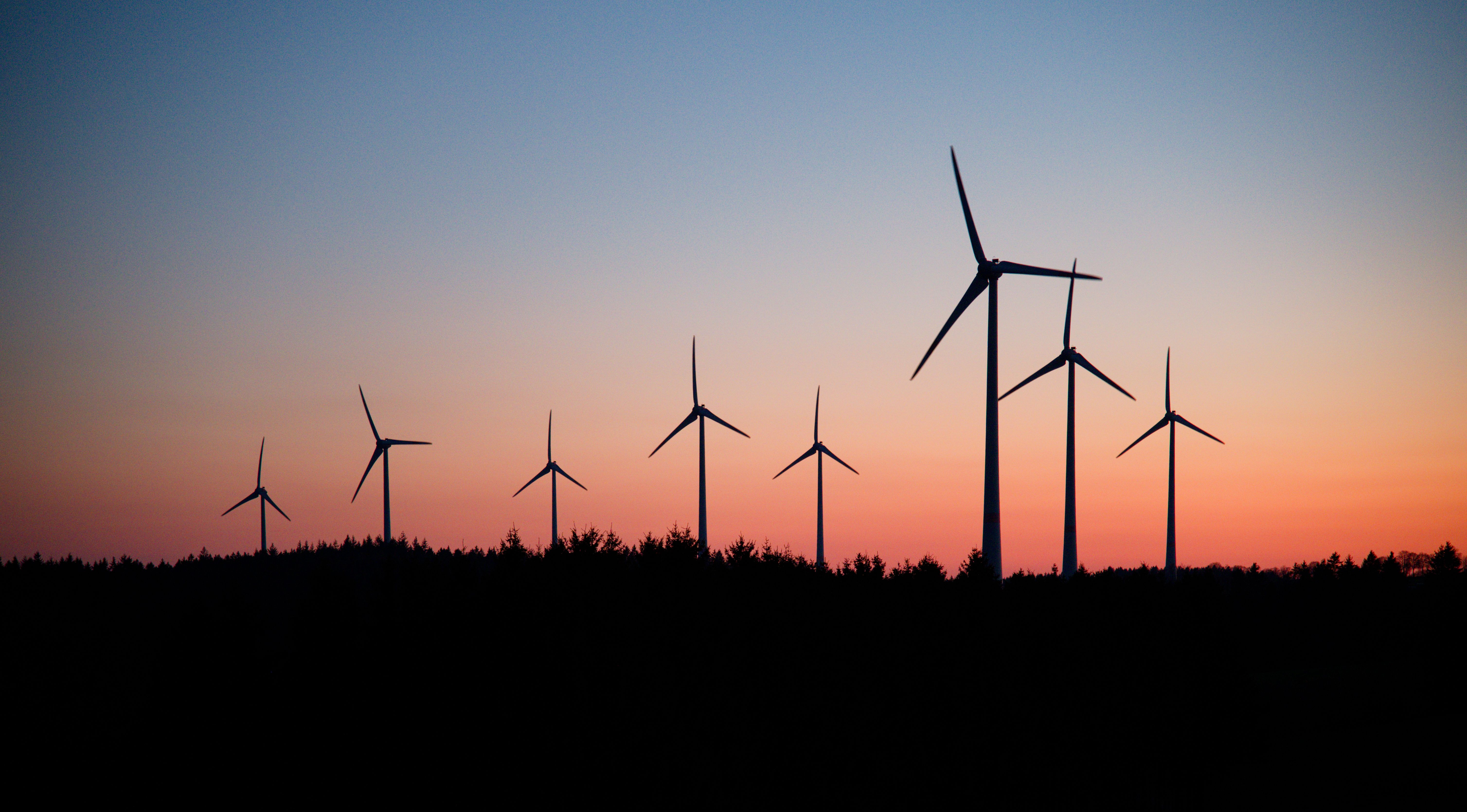 Wind Turbines Silhouette at Sunset · Free Stock Photo