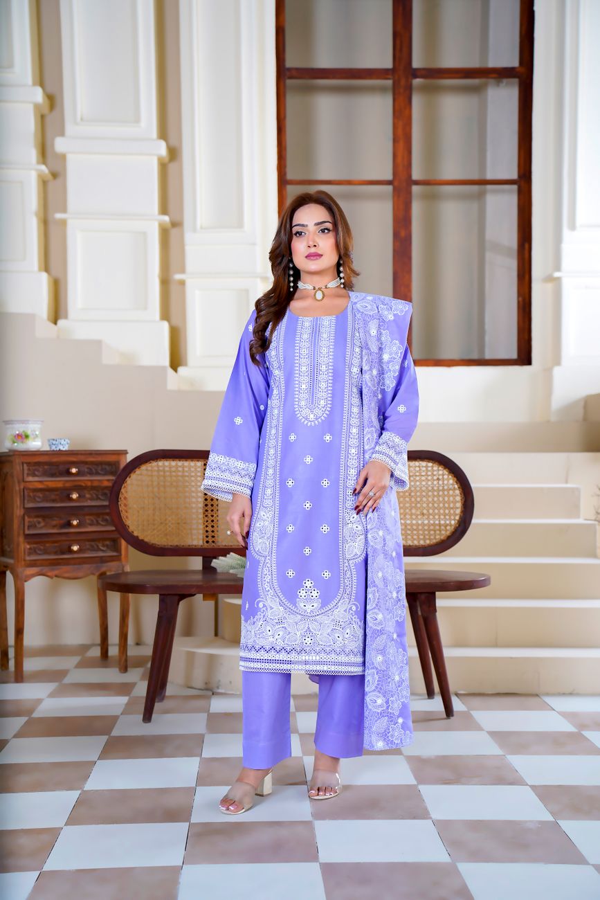 Purple Embroidered Traditional Dress Lahore