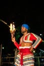 Traditional Torch Performer at Sri Lankan Festival