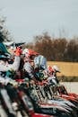 Motocross Racers Lined Up at Starting Gate