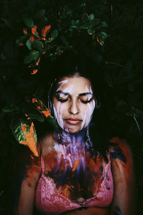 Free Woman With Paint on Her Body Stock Photo