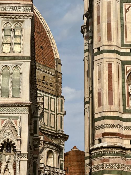 Free Close-up of Florence's Duomo showing intricate architecture under a clear sky. Stock Photo