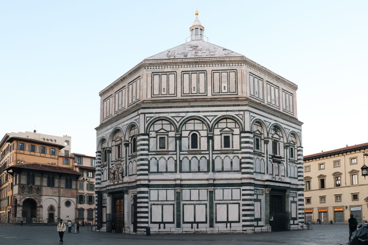 Florence Baptistery Gates of Paradise gilt bronze panels by Lorenzo Ghiberti Old Testament scenes