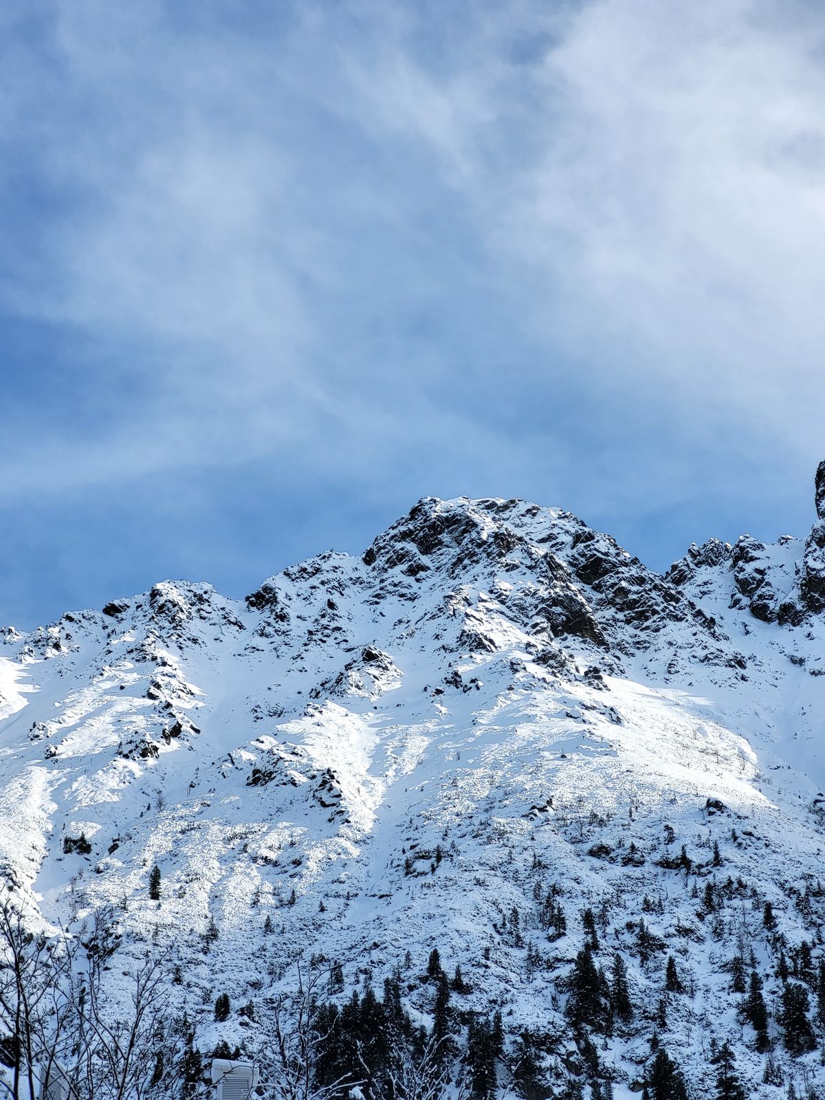 Snowy mountain view