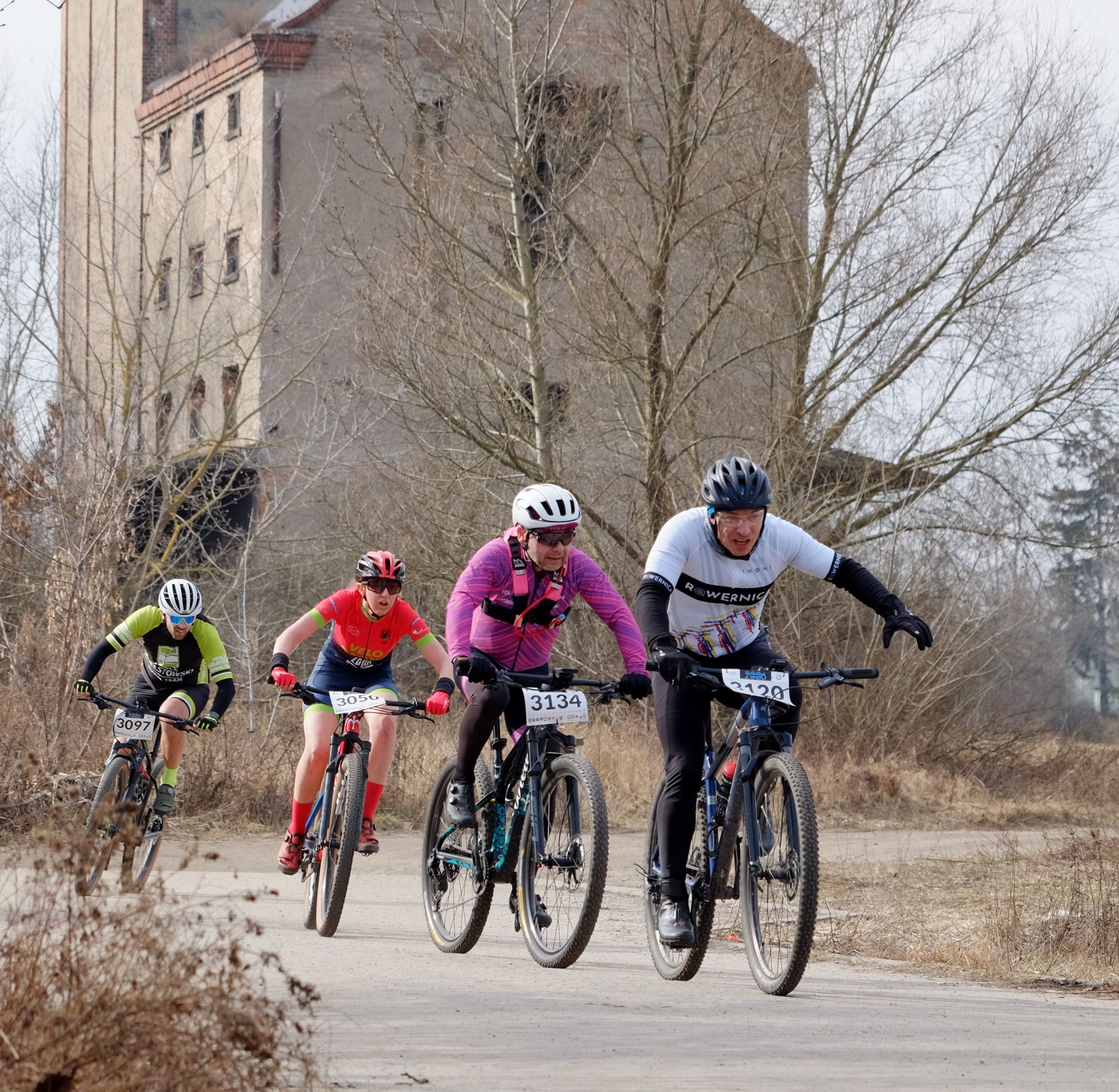 Group of Cyclists Competing in Outdoor Race · Free Stock Photo