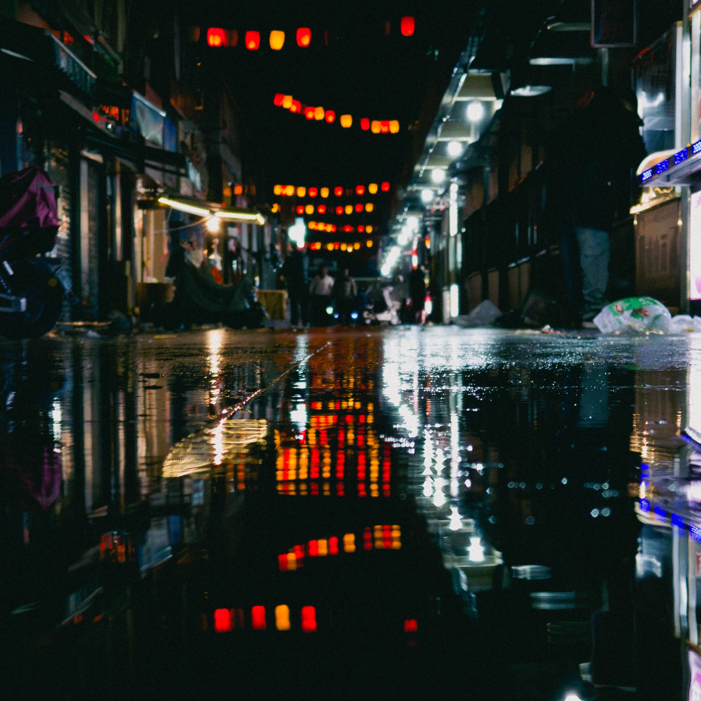 city street at night