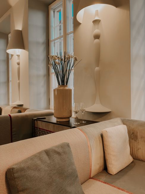 minimalist luxury living room with neutral tones