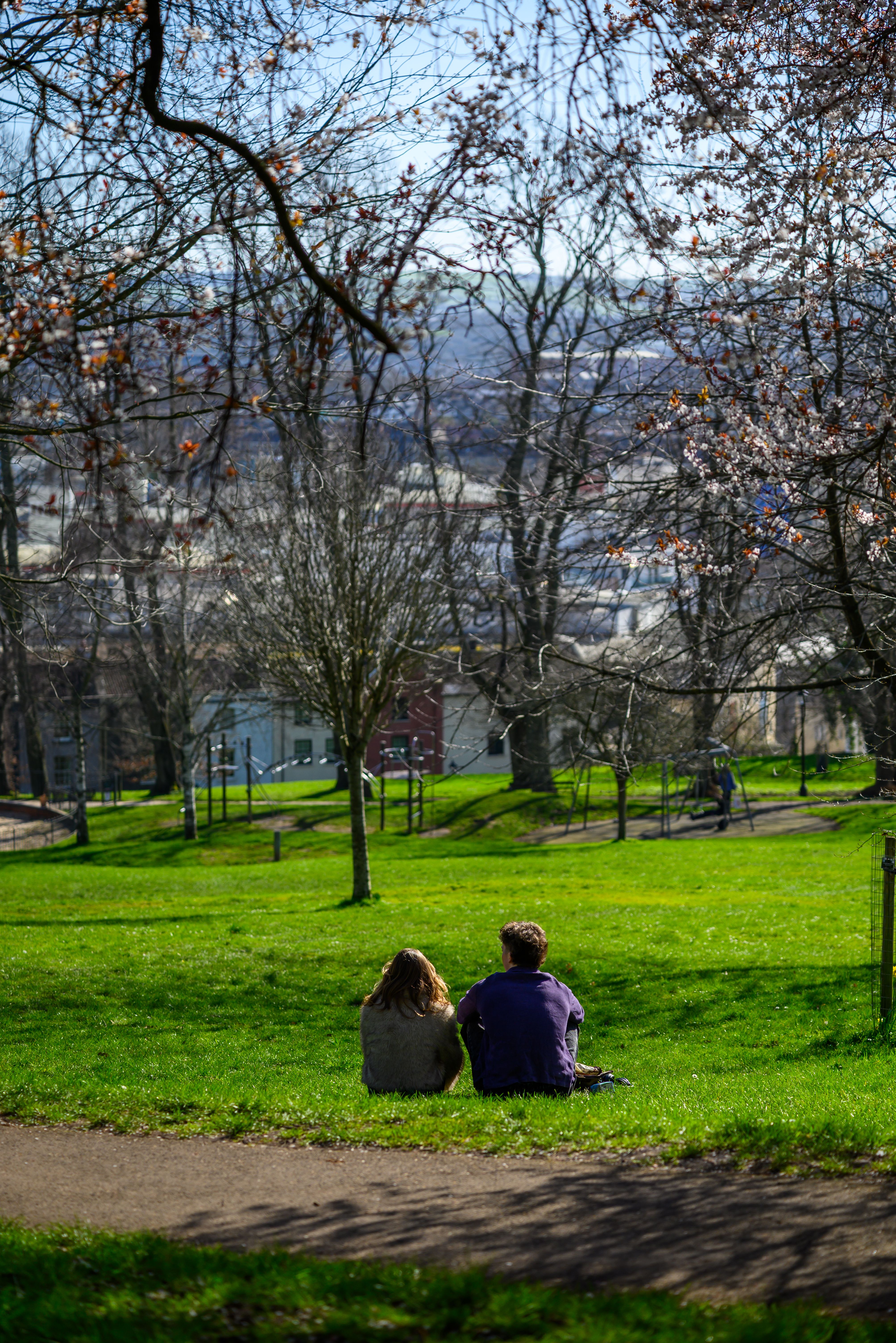 Couple Relaxing in English Park During Spring · Free Stock Photo