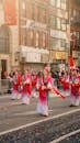 Traditional Parade Performance in Urban Setting