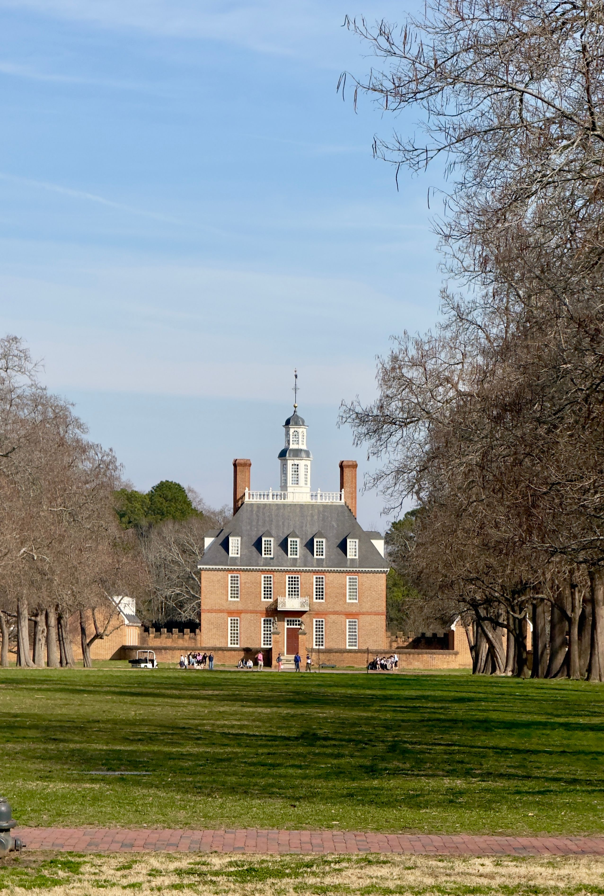Historic brick building in Colonial Williamsburg