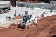 Construction Site with Bulldozer and Truck
