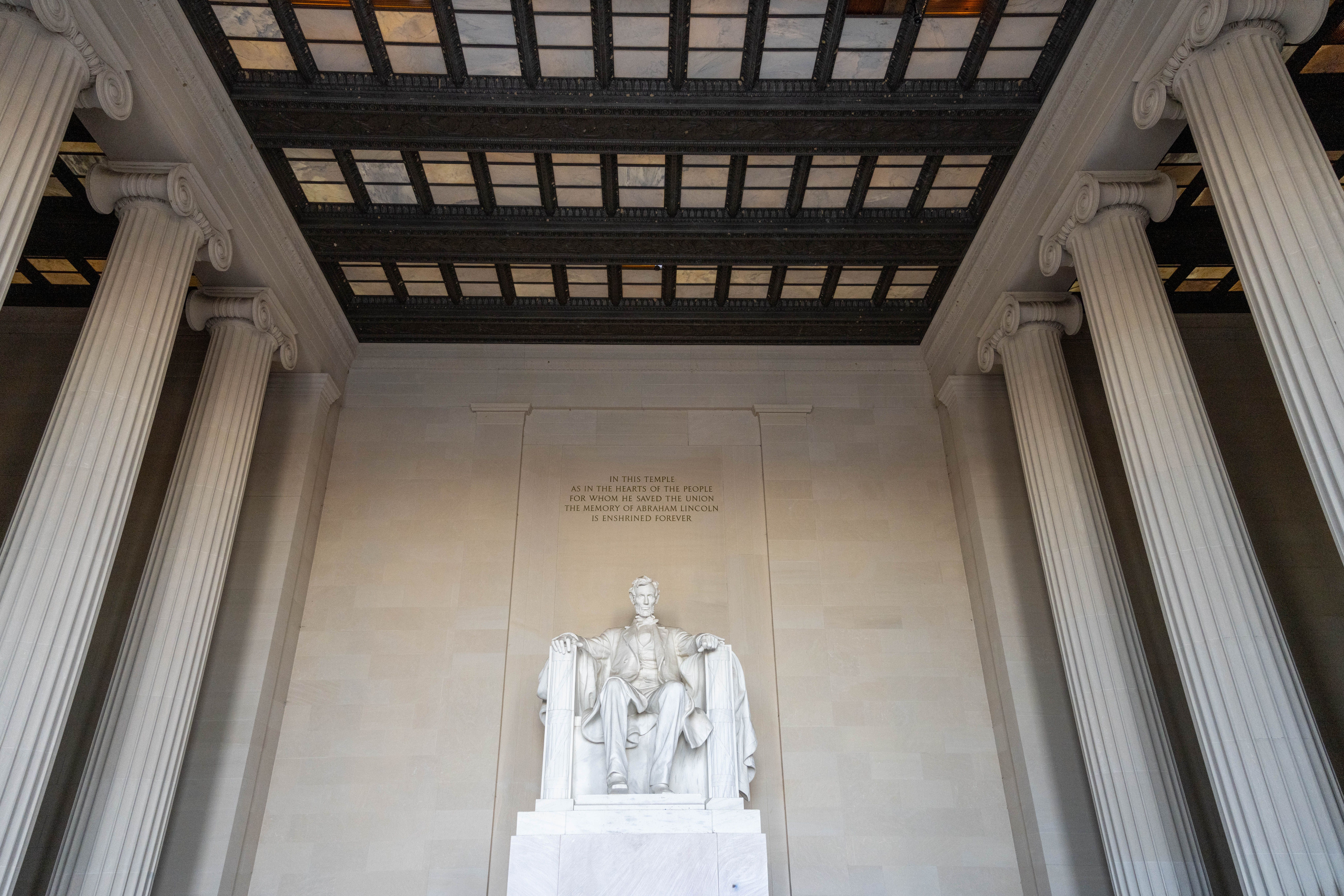 Statue of Abraham Lincoln inside the Lincoln Memorial, Washington D.C.