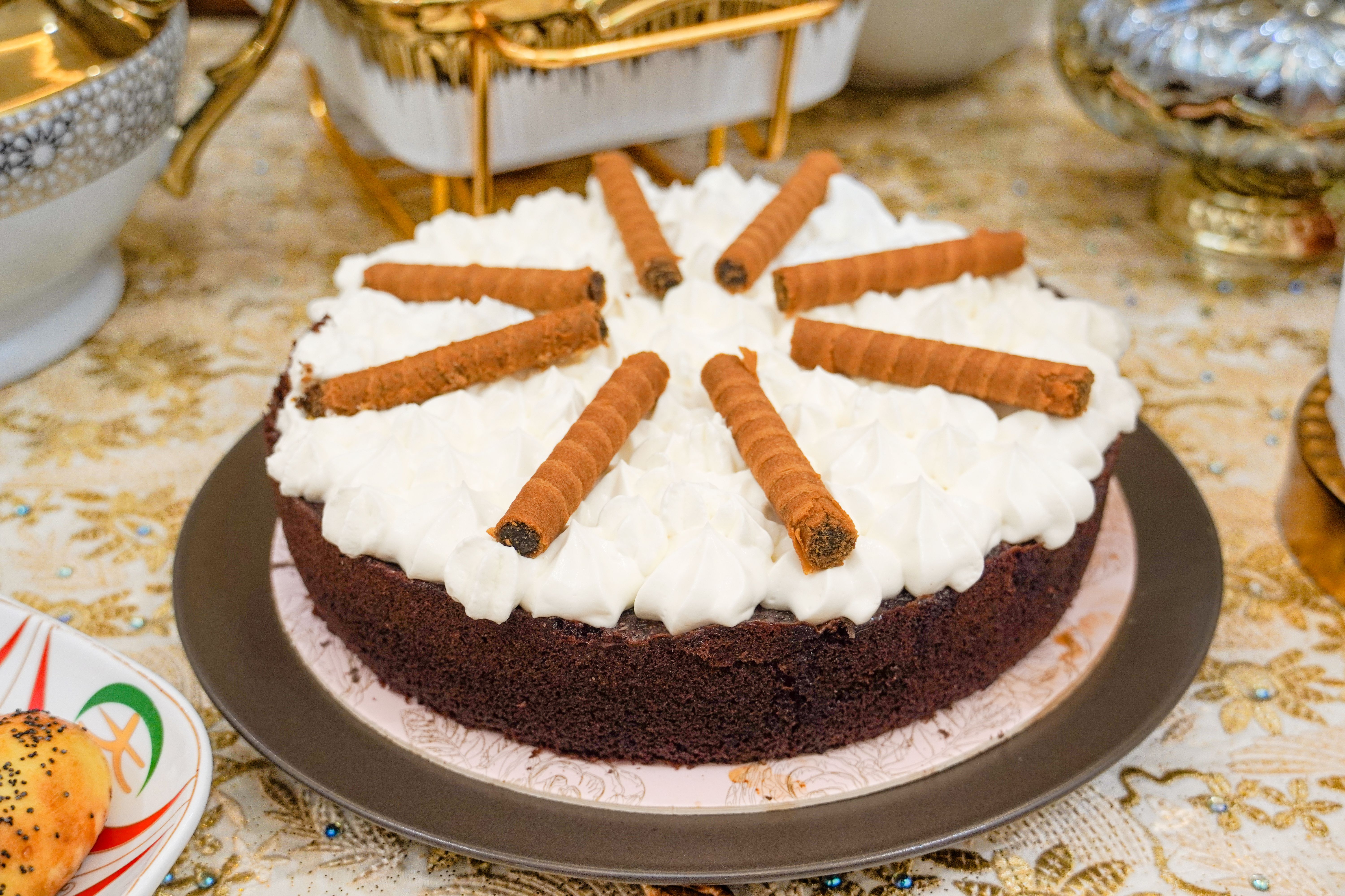 Toasted-Almond Cake with a Chocolate Ganache