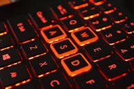 Close-up of Illuminated Gaming Keyboard Keys