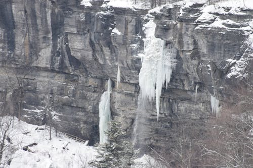 Free stock photo of forzen waterfall, ice, snow Stock Photo
