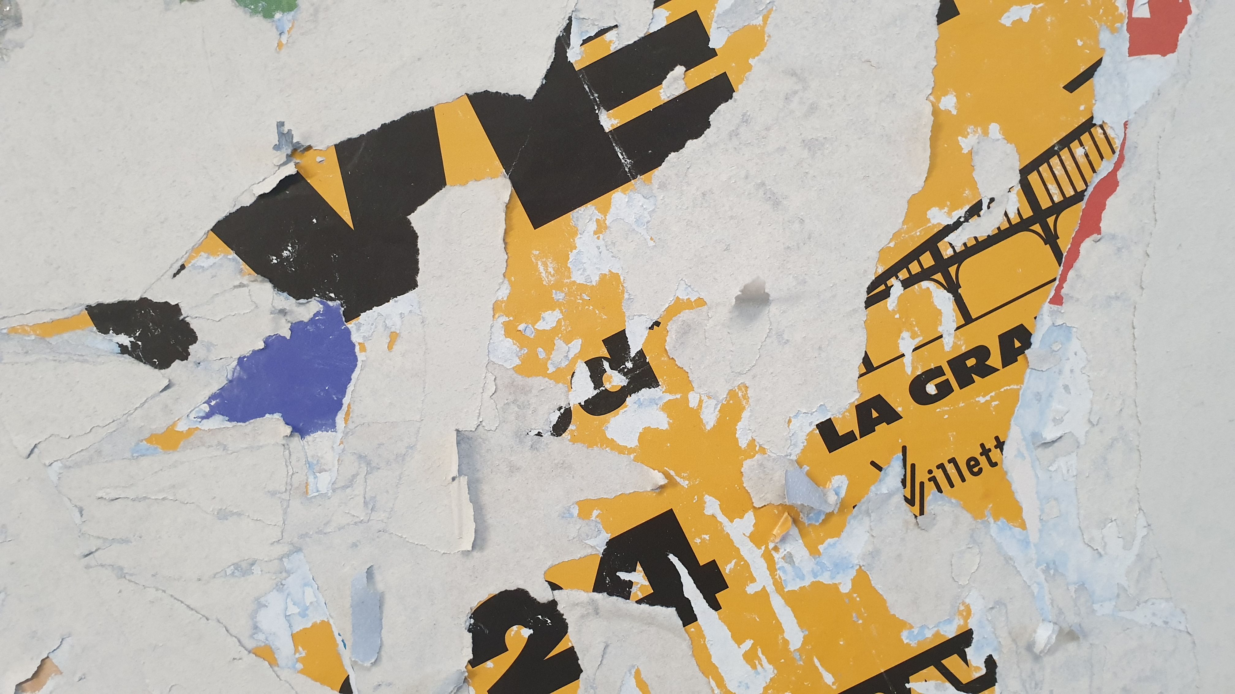 Abstract Torn Poster Art with Vibrant Colors · Free Stock Photo