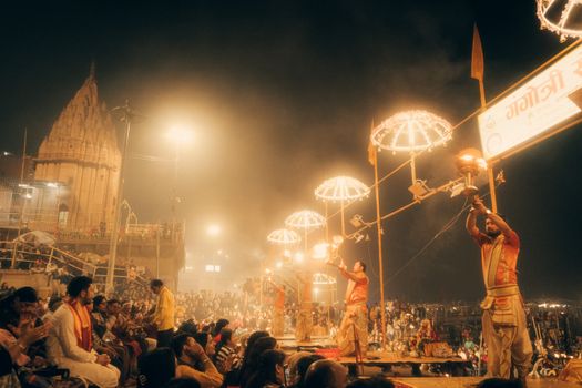 Evening Ganga aarti ceremony — Varanasi