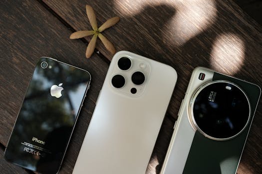 一部屏幕碎裂、机身多处破损的老旧手机，旁边放着一个未拆封的新手机包装盒