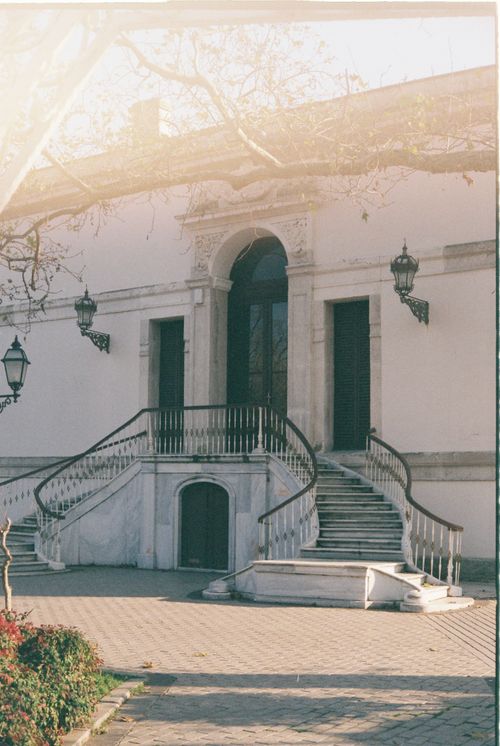 Free Beautiful historical architecture in Istanbul with arched doorway and marble staircase in daylight. Stock Photo