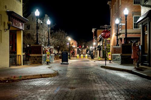 Free stock photo of brick road, calm urban scene, city center Stock Photo