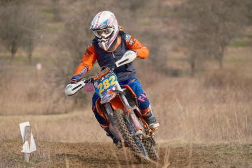 Free Exciting motocross action with a rider navigating rugged terrain in Jihomoravský kraj, Czech Republic. Stock Photo
