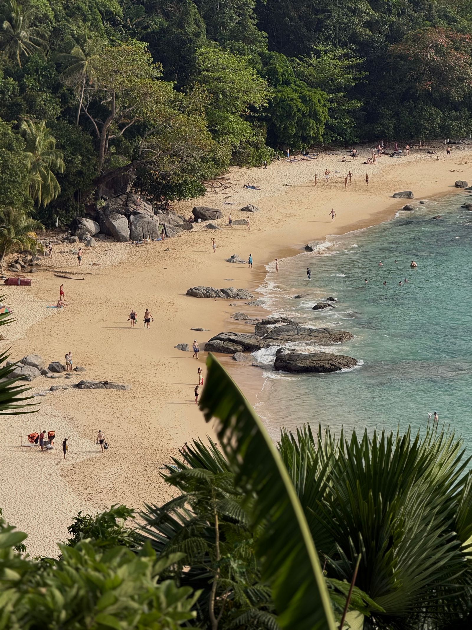 Phuket island aerial turquoise water beach