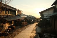 Traditional Japanese Village at Sunrise
