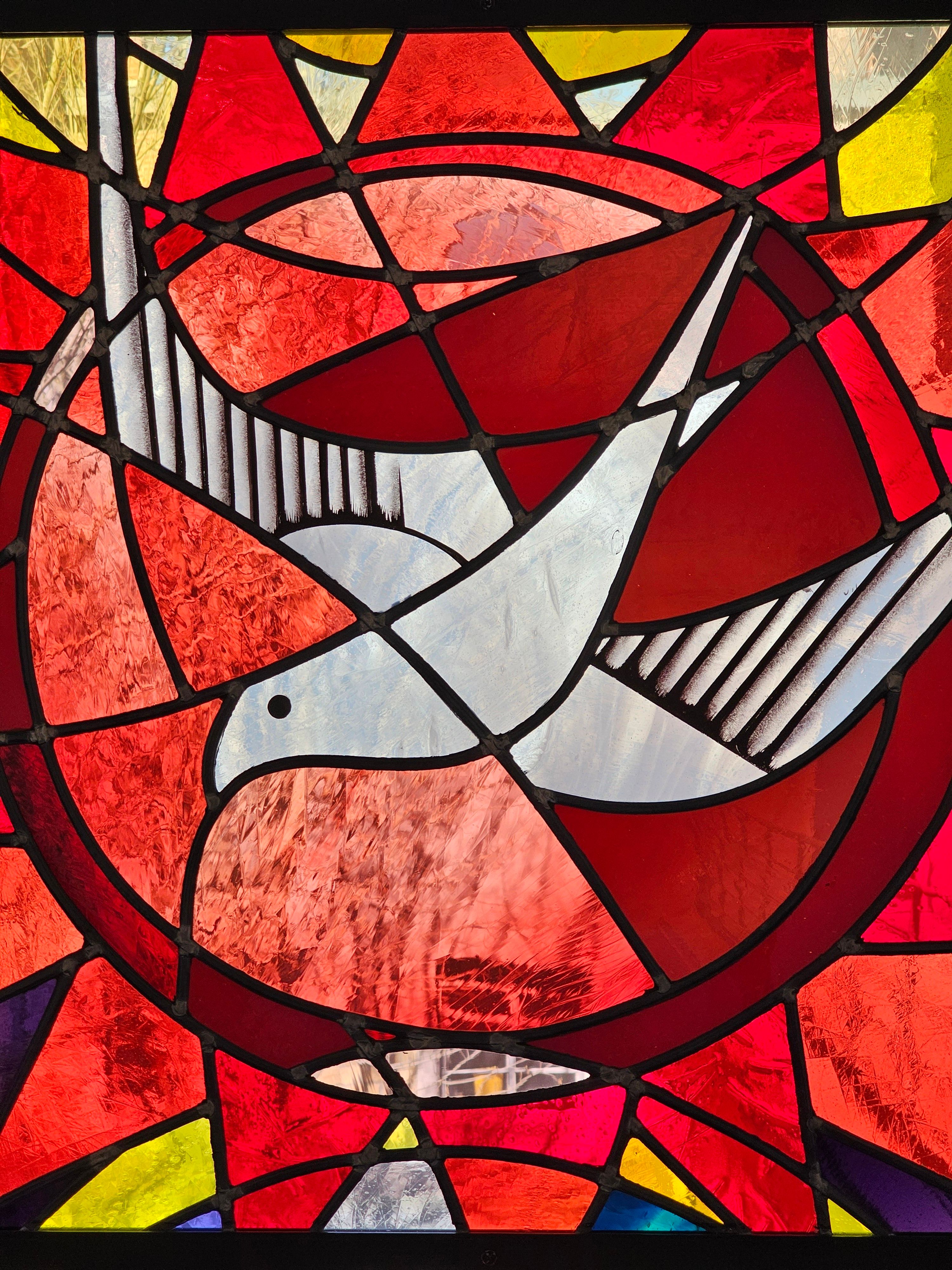 Stained Glass Art with Dove Motif · Free Stock Photo