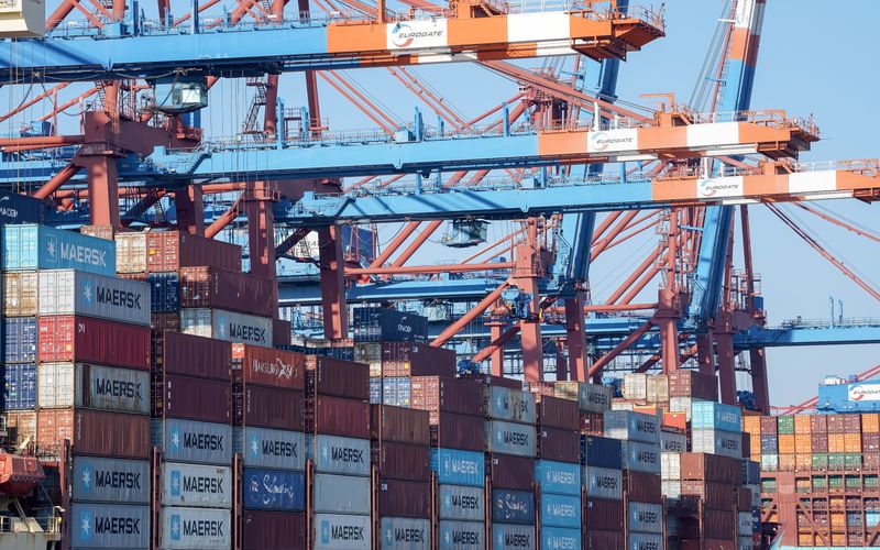 Container terminal with cranes — global sourcing and logistics