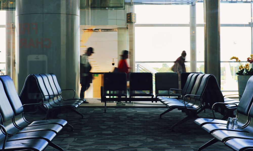 airport terminal empty departure gates