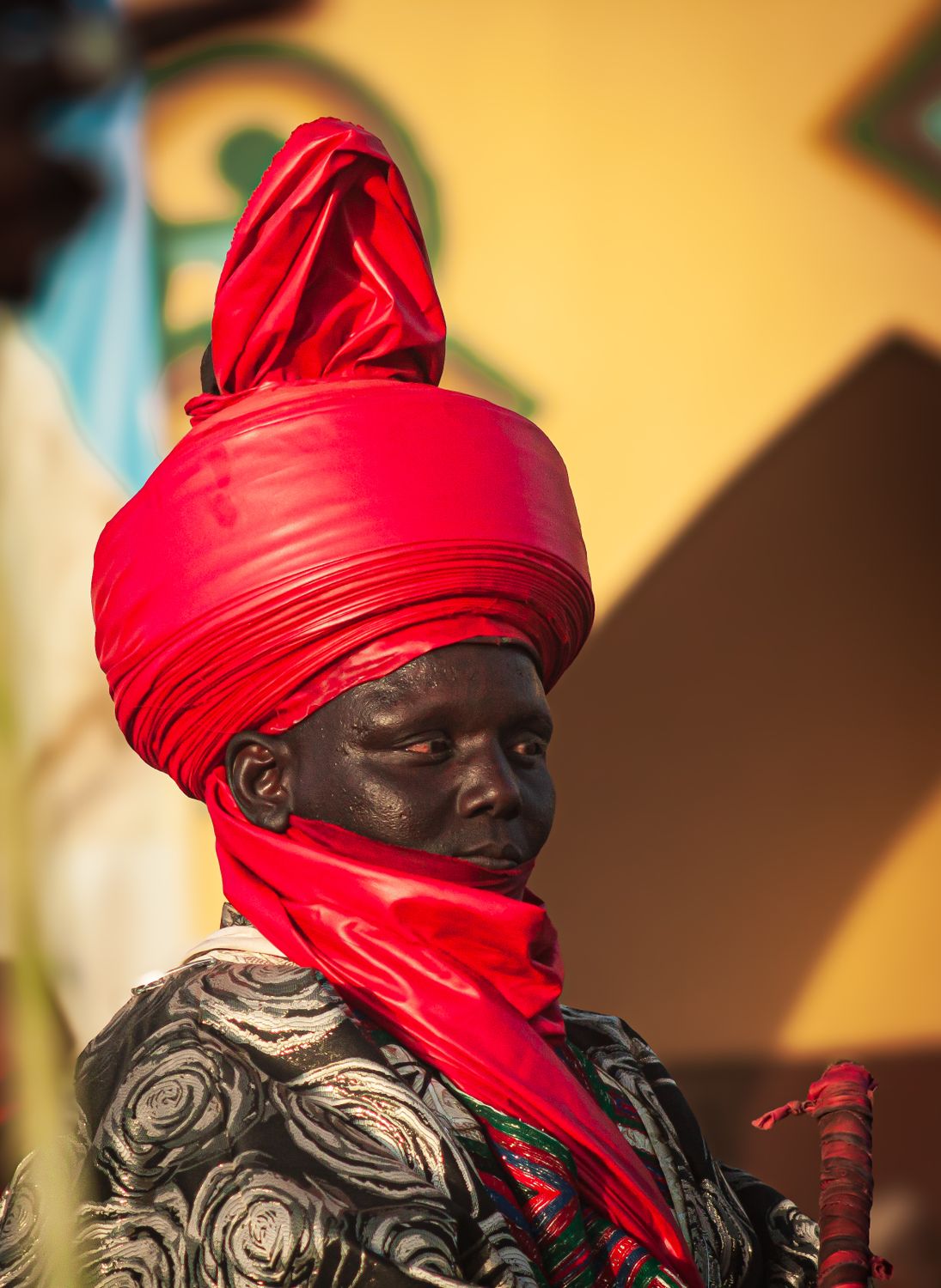 Traditional African Attire with Red Turban · Free Stock Photo