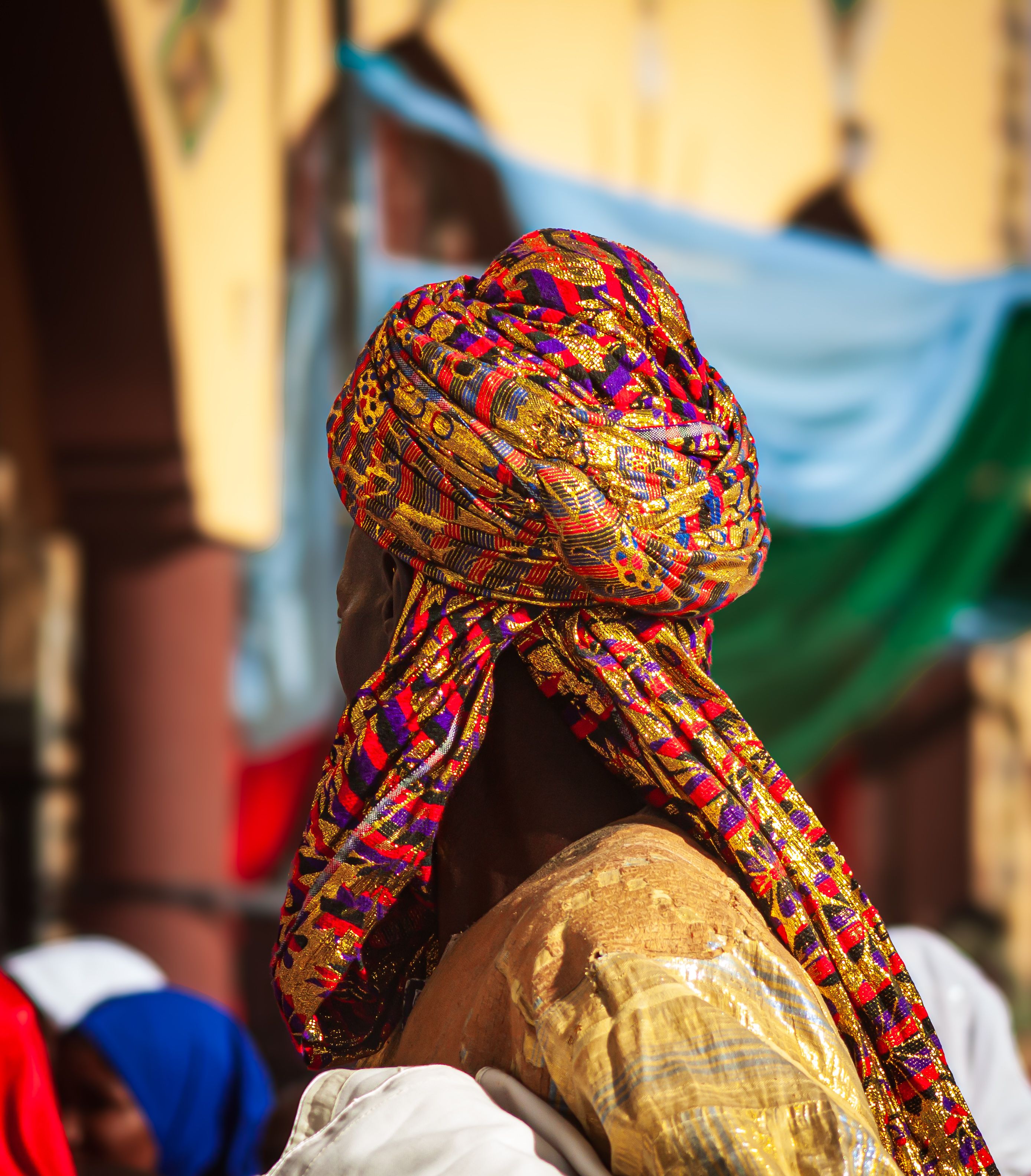 Vibrant Traditional Turban at Outdoor Festival · Free Stock Photo