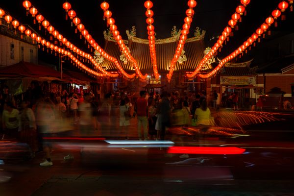 Night market beneath red lanterns in Asia &mdash; Asia for First Timers