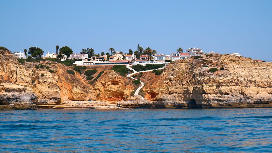 Algarve Portugal cliffs and blue ocean