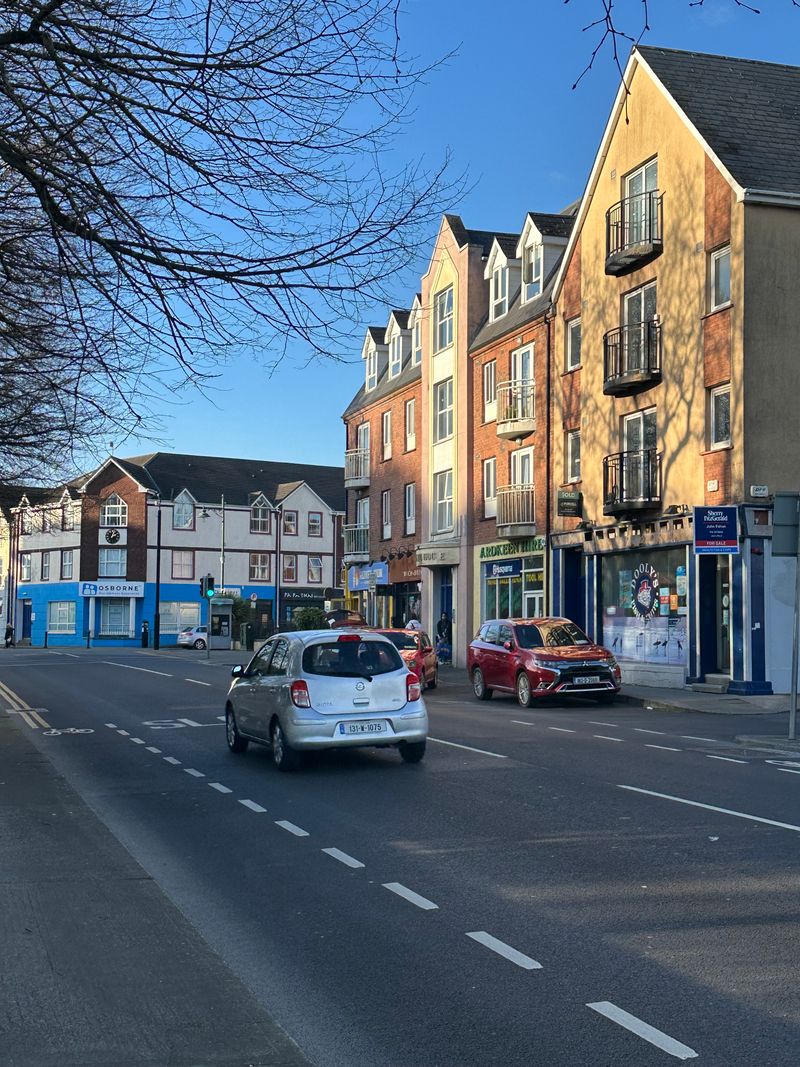 A street of shops and houses in Waterford