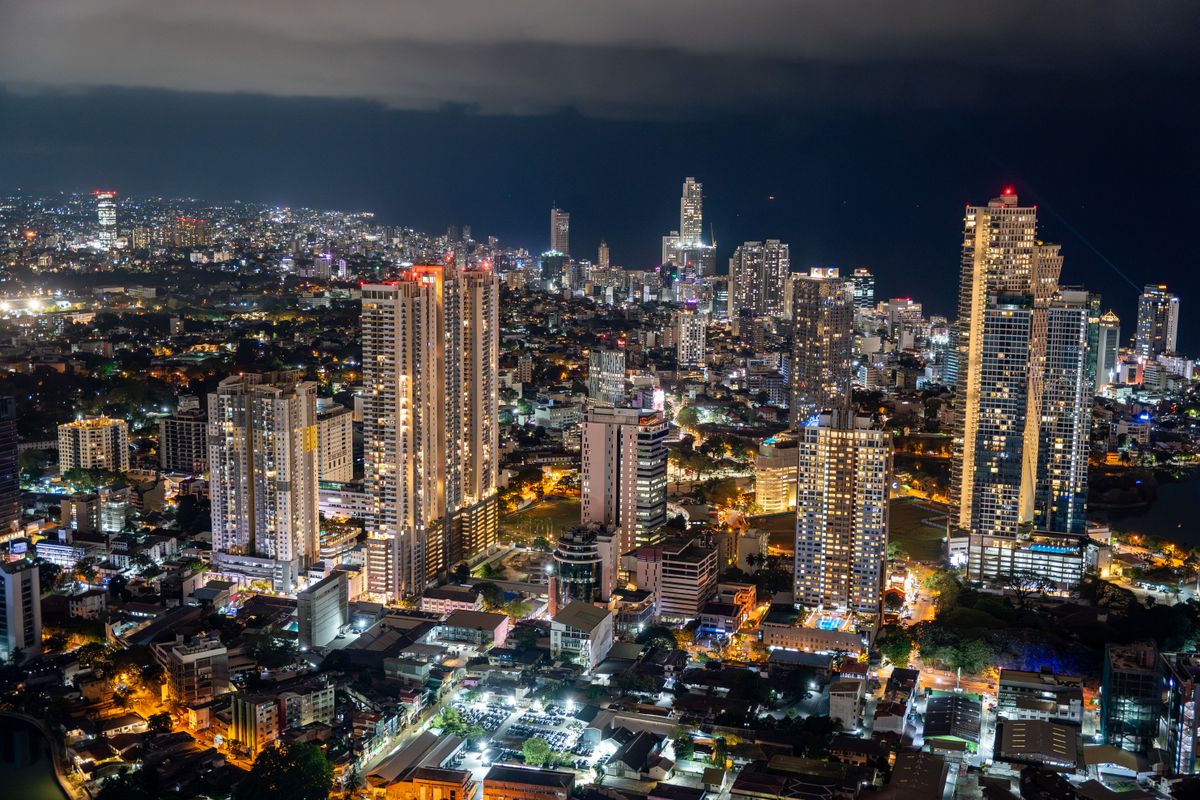 Stunning Night View of Urban Cityscape with Skyscrapers · Free Stock Photo