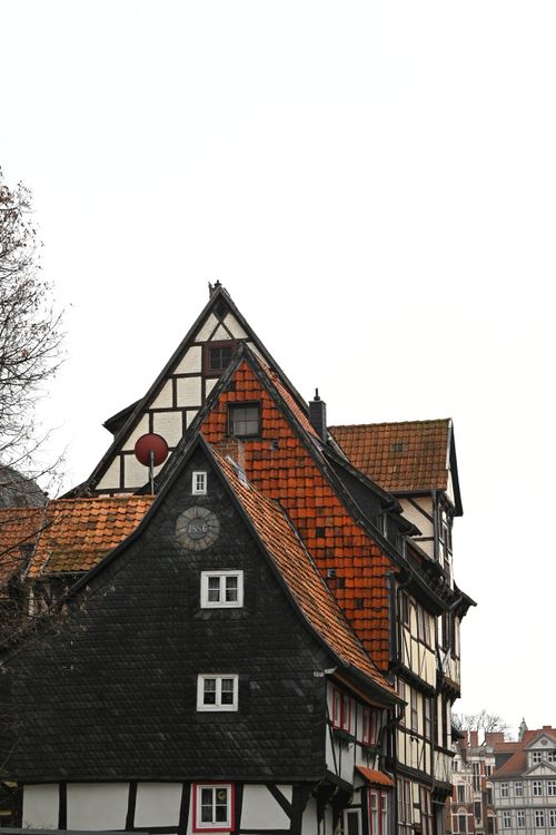 Free Historic half-timbered architecture in Quedlinburg, Germany, showcasing medieval charm. Stock Photo