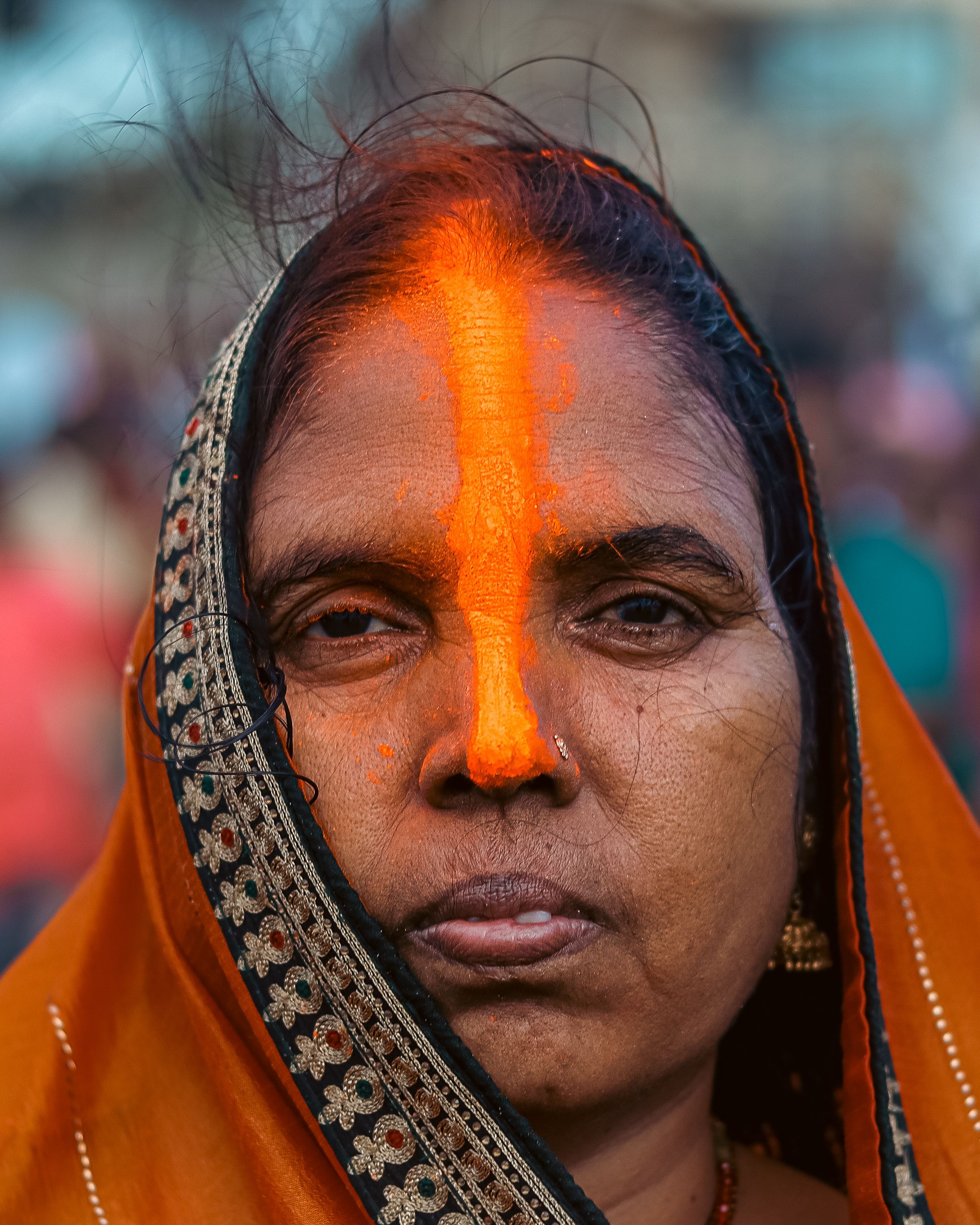 Traditional Portrait of a Woman Celebrating Chhath Puja · Free Stock Photo