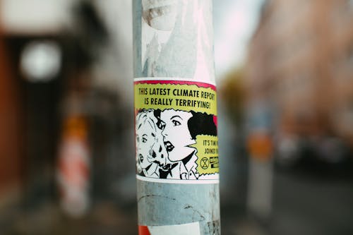 Sticker Attached In Electric post