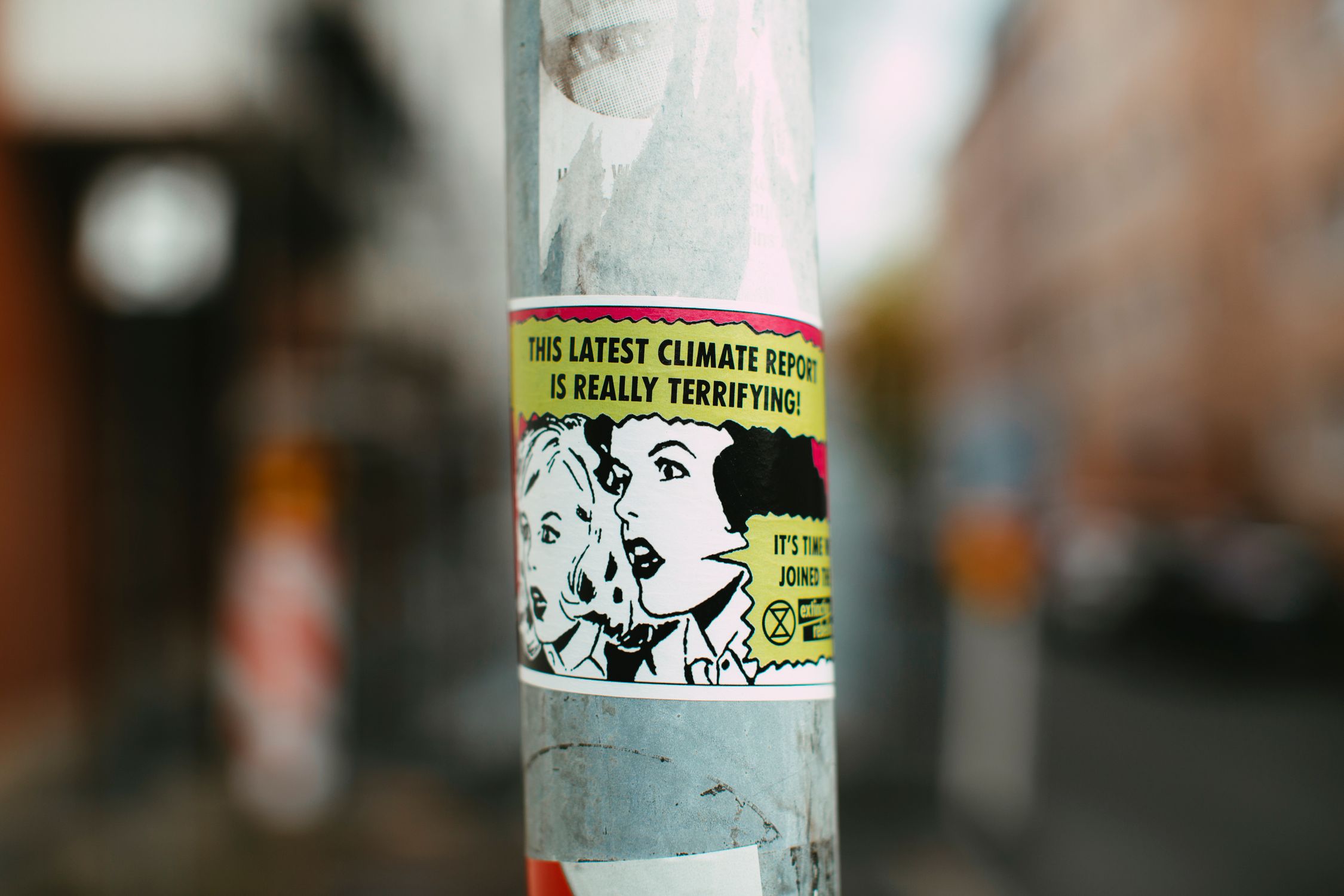 Sticker Attached In Electric post · Free Stock Photo