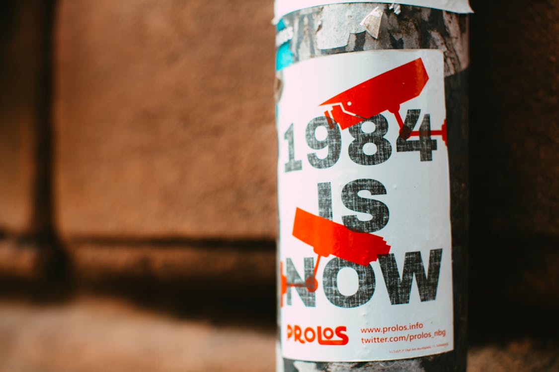 Poster of 1984 is Now Paste on Street Post
