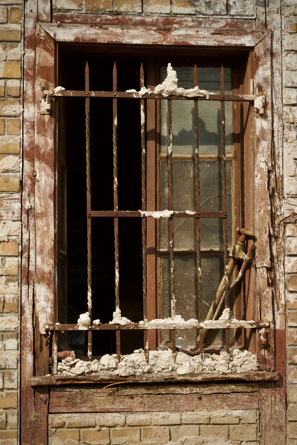 Window Bars On Strcture Rustic Window with Iron Bars in Brick Wall · Free Stock Photo