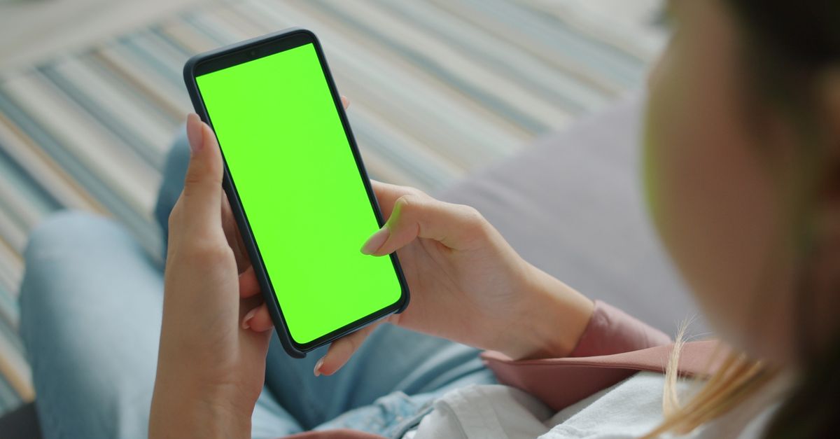 smartphone screen showing a colorful animated bible story video with modern graphics and text overlays
