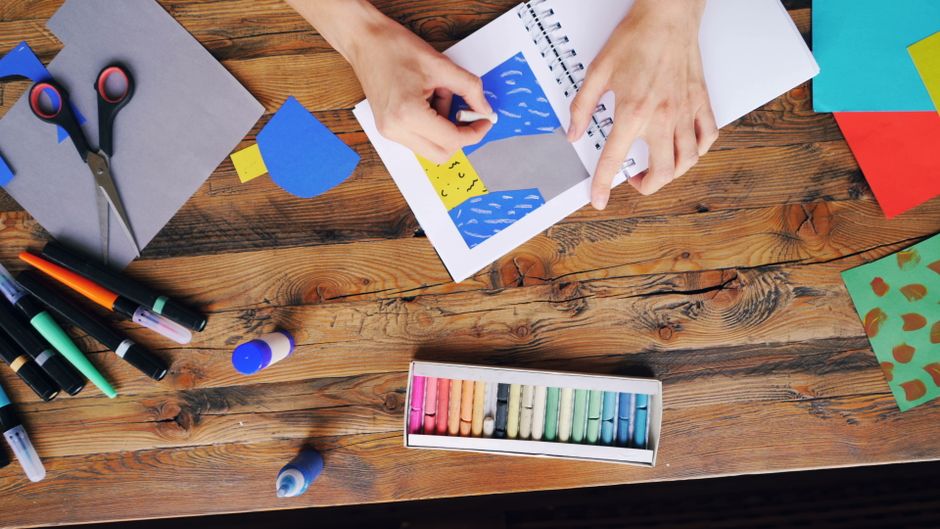 art supplies on table candid lifestyle lifestyle photo 1