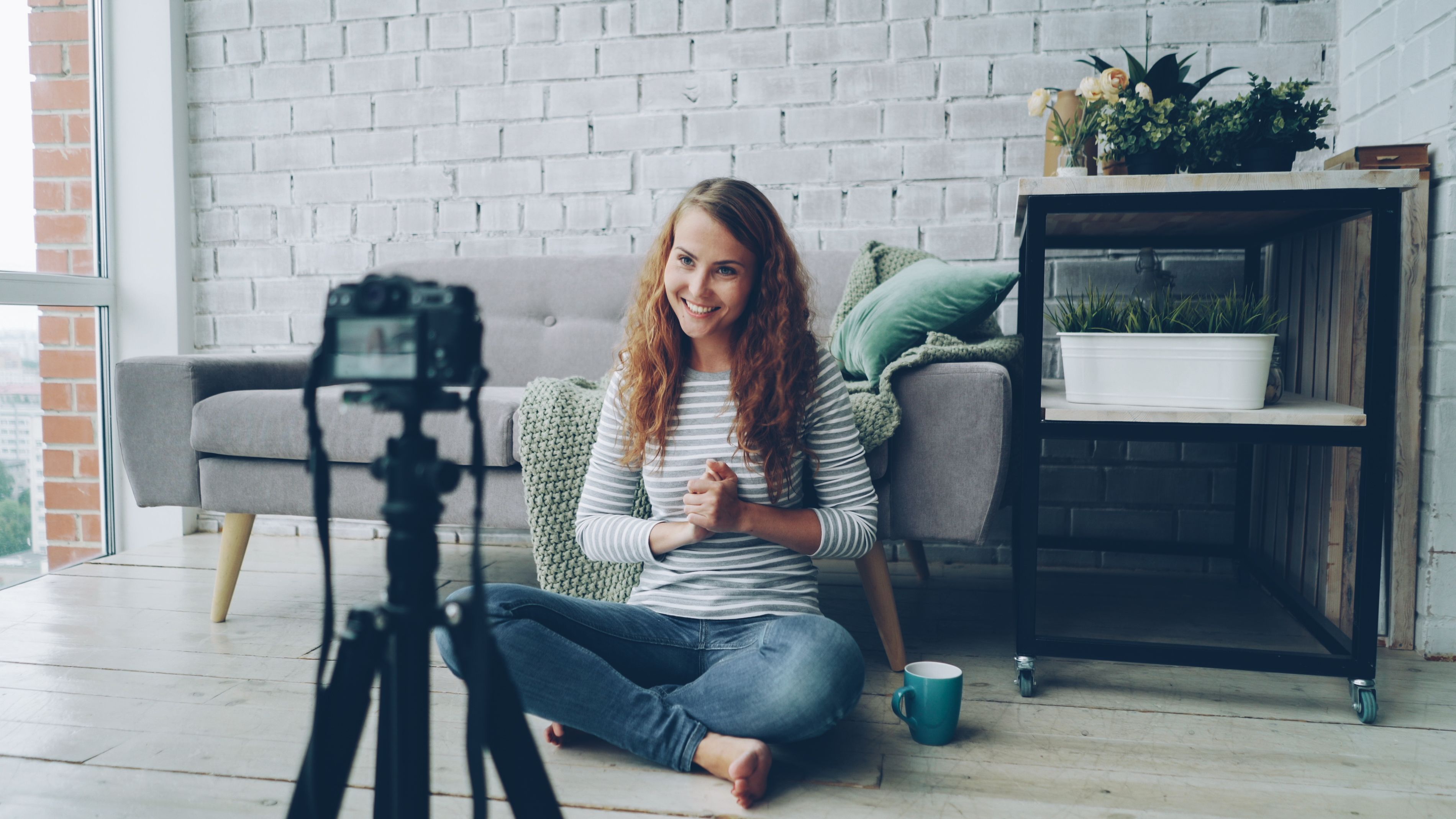 Young Woman Recording a Video Blog at Home · Free Stock Photo