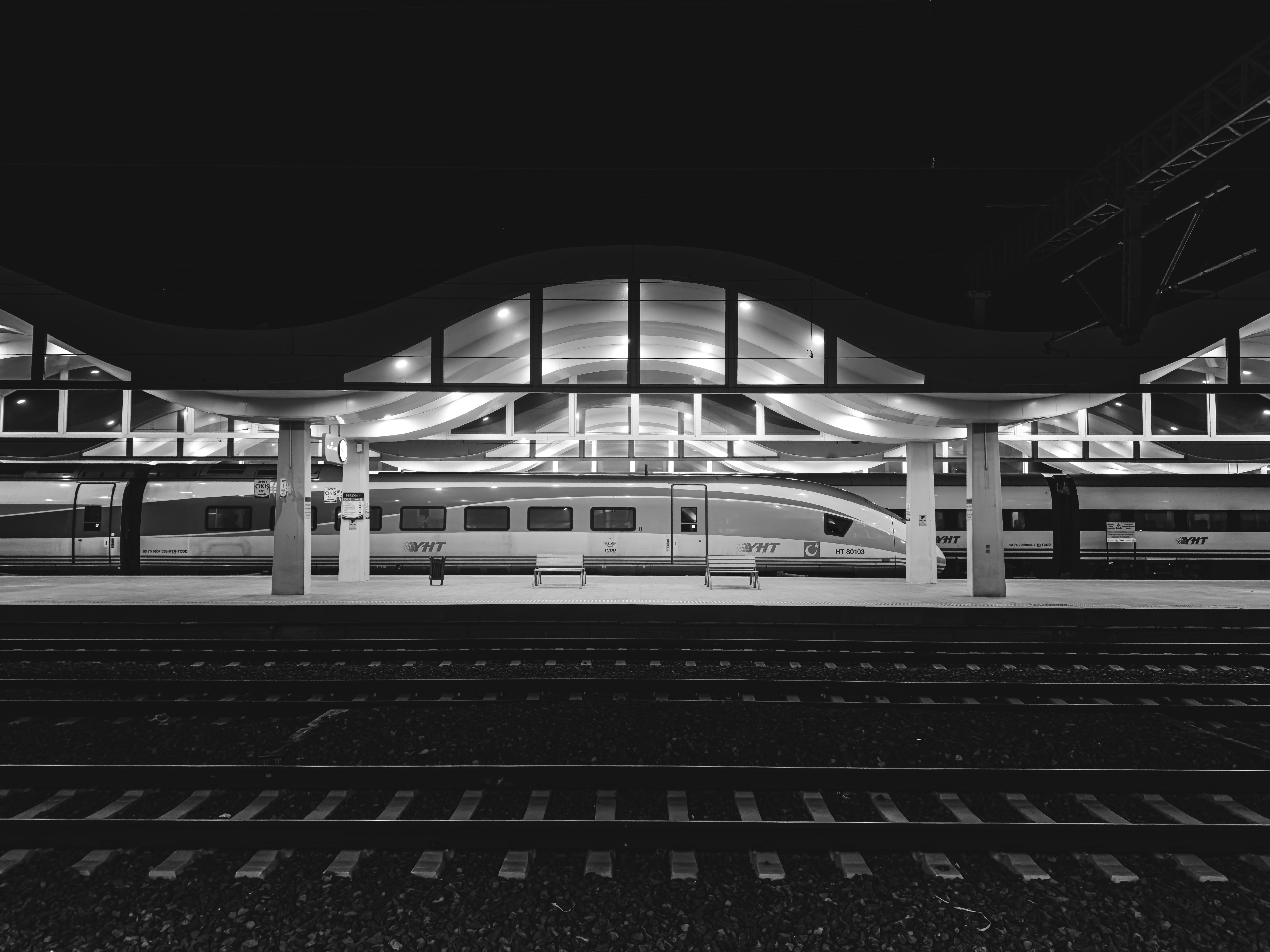 High-speed train arriving at a Moroccan station