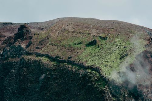 Free Breathtaking aerial view of the verdant slopes of Mount Vesuvius in Naples, Italy. Stock Photo