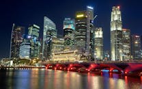 city, landmark, night